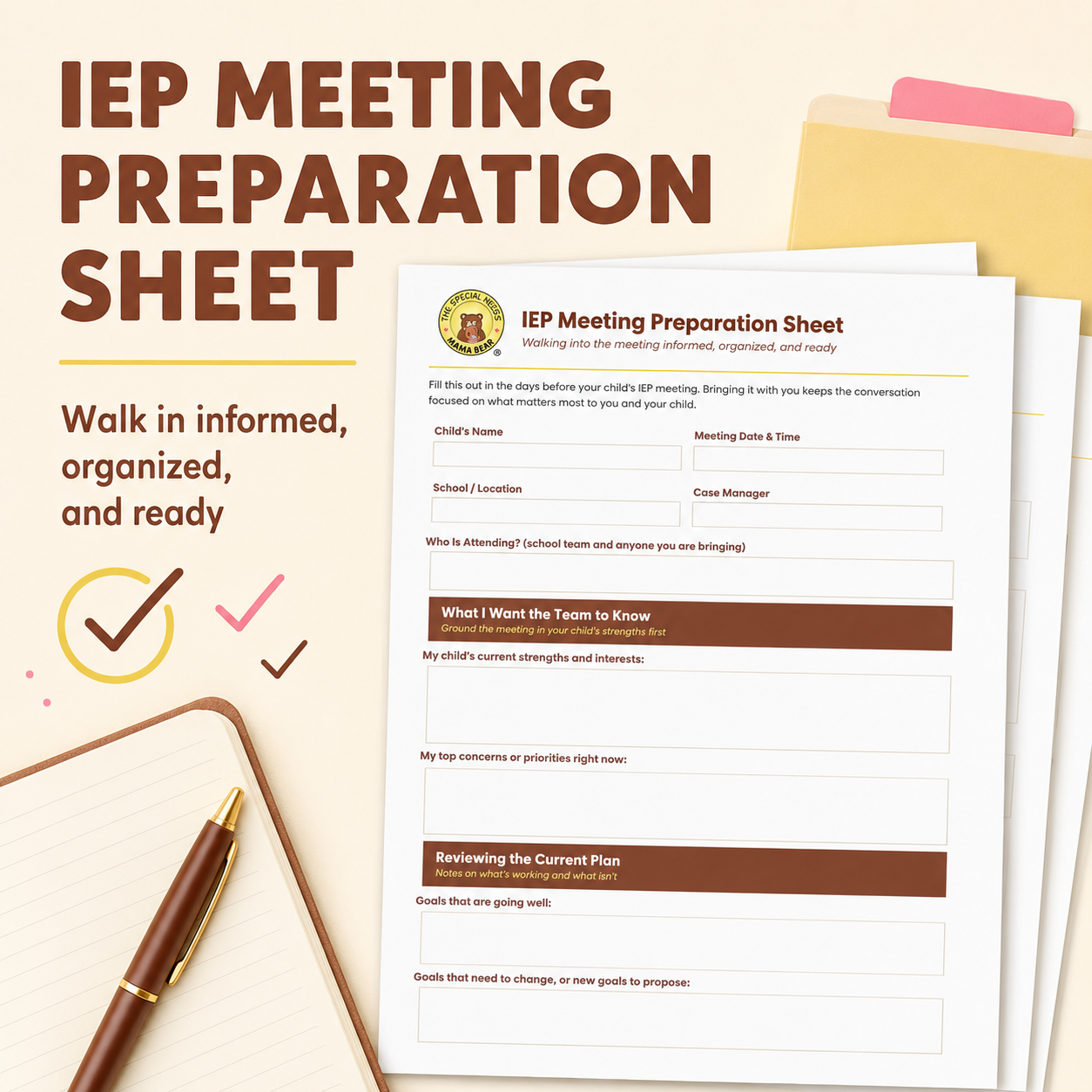 IEP Meeting Preparation Sheet for Parents