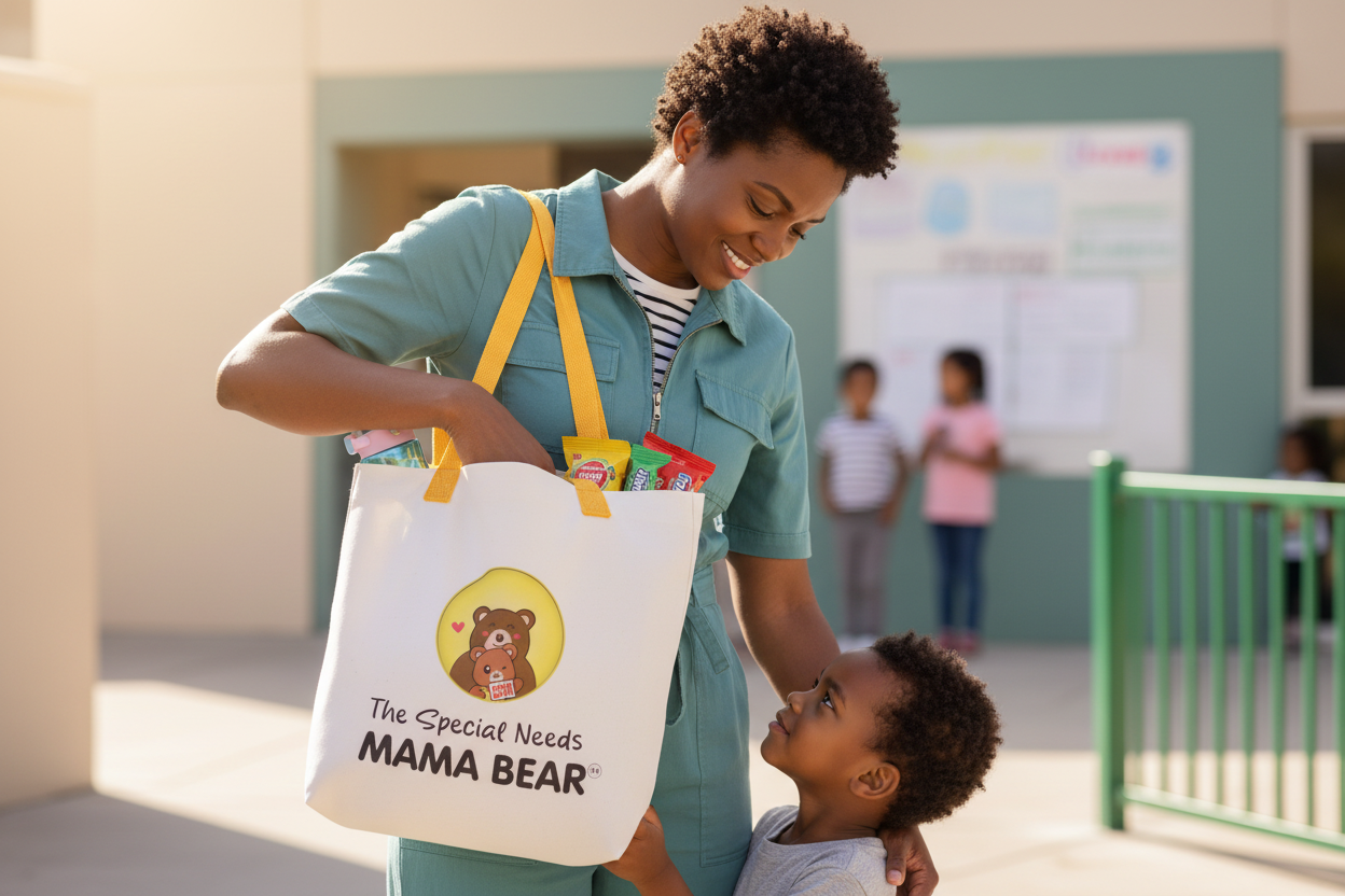 White Tote with Yellow Straps - Utilization