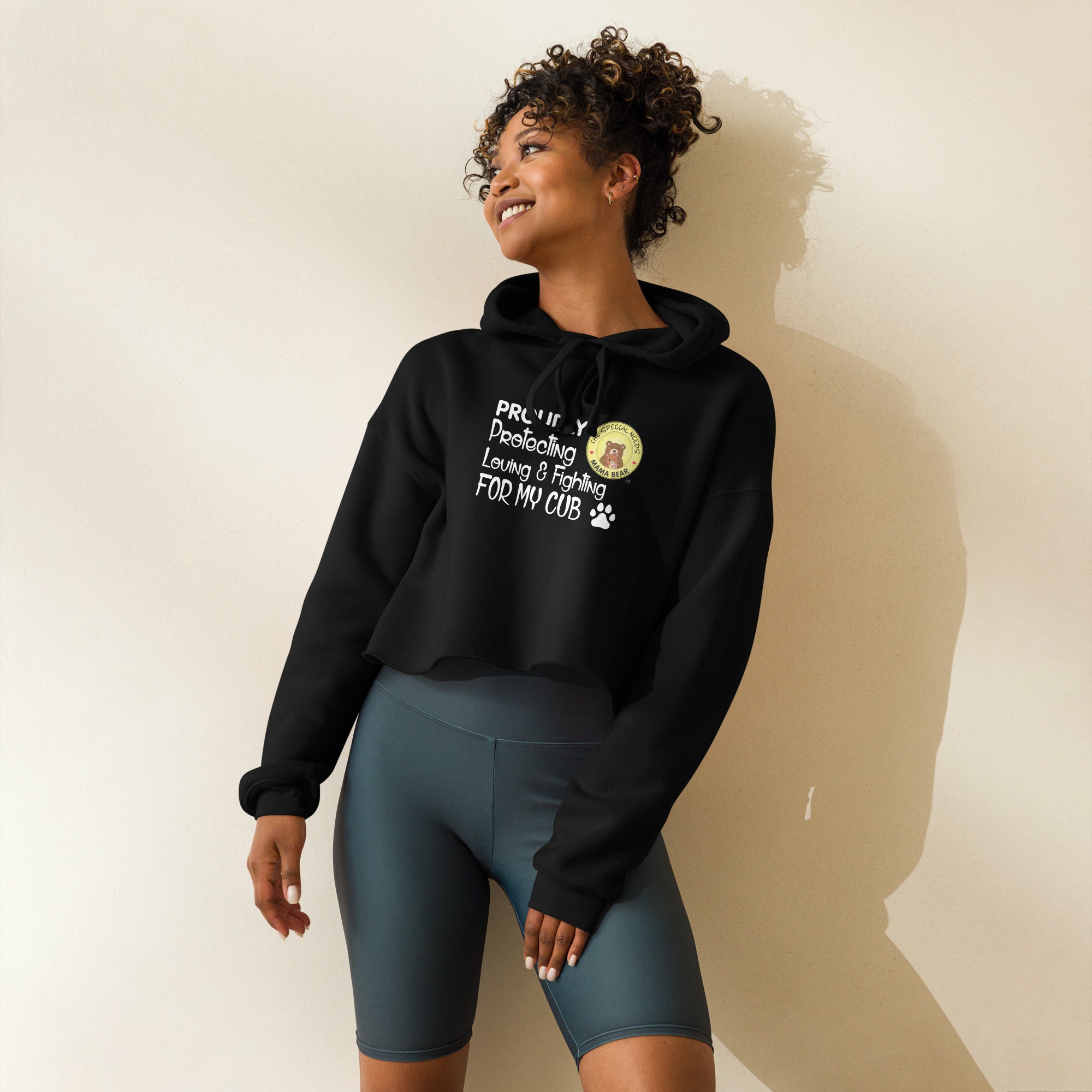 Mama Bear Crop Hoodie | Cozy Casual Women’s Sweatshirt